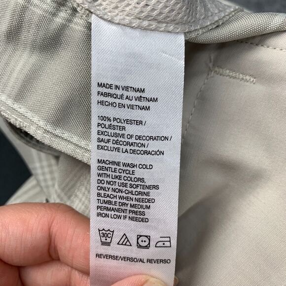 Izod Golf Shorts Mens 34 Stone Plaid Flat Front High Rise Quick Dry Performance - Picture 8 of 11